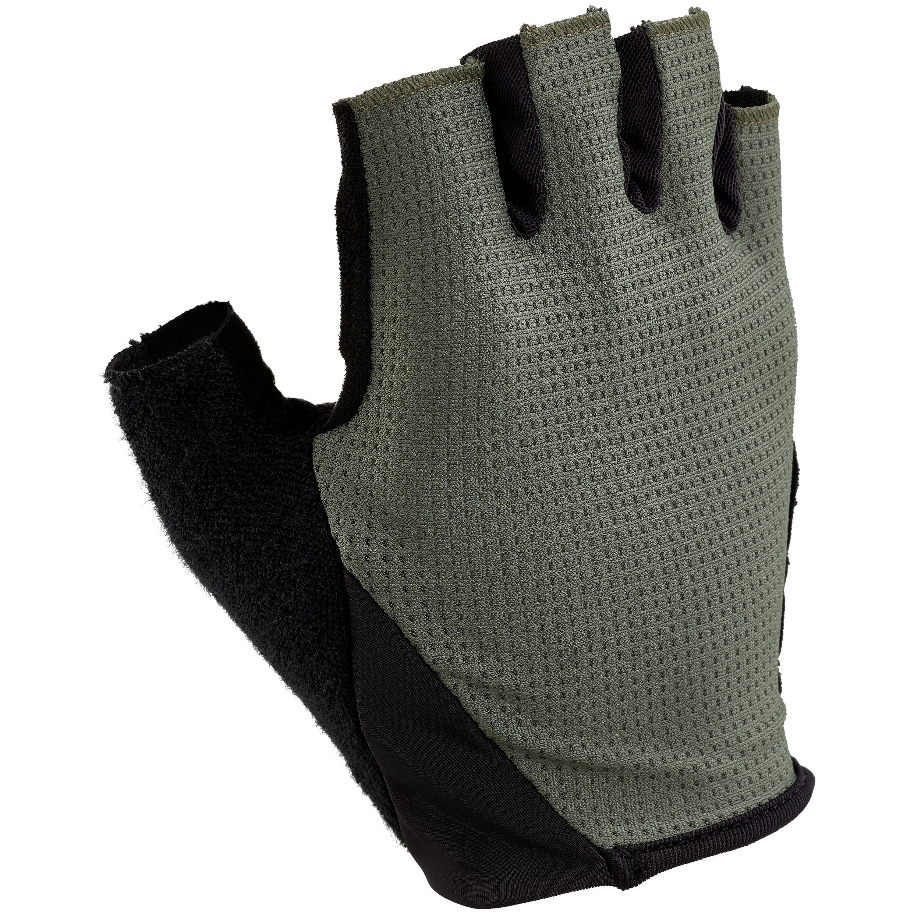 VAN RYSEL Road Cycling Gloves 500 - Khaki