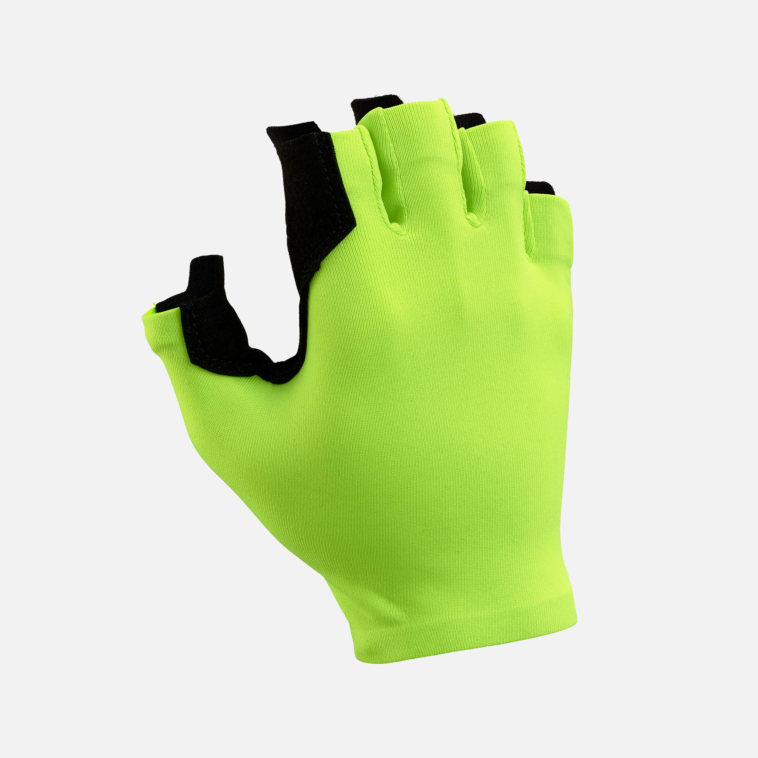 Road Cycling Gloves 100 - Yellow 1/2