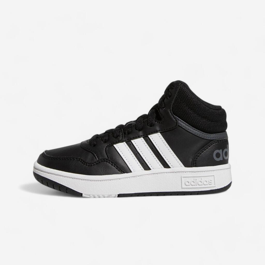 Kids' Lace-Up Trainers Hoops Mid - Black/White