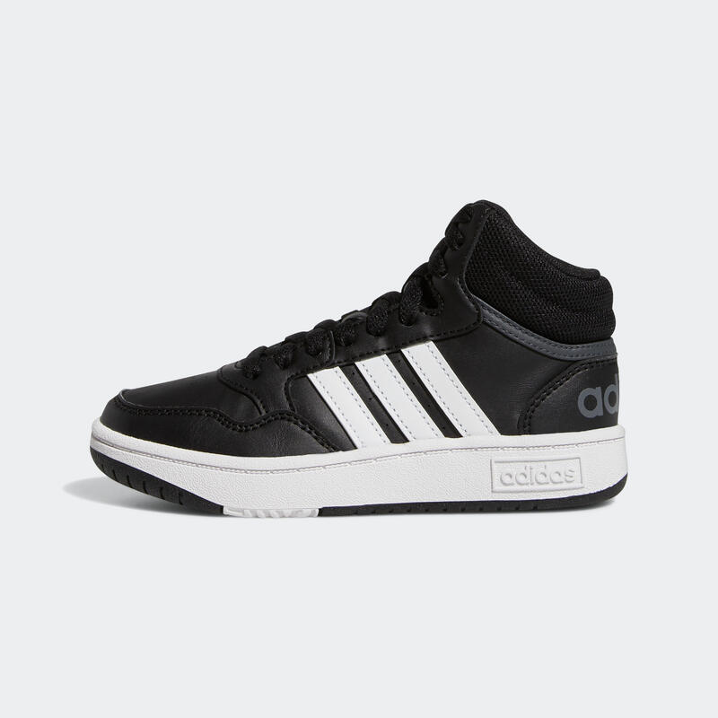 Baskets à lacets enfant - ADIDAS HOOPS MID noir/blanc