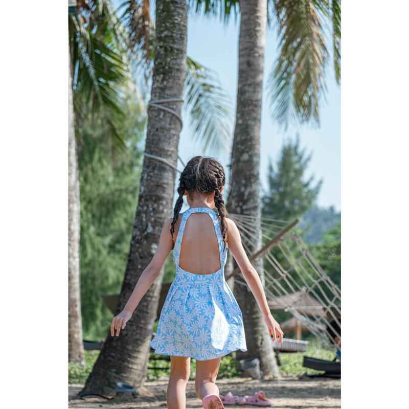 女童款一件式泳裝 MINI AMBER－藍色雛菊款