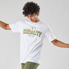 Men's T-Shirt For Gym 500-White Print