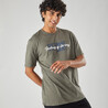 Men's T-Shirt For Gym 500-Khaki Print