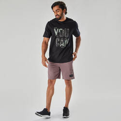 Men's Fitness T-Shirt 500 Essentials - Black Print