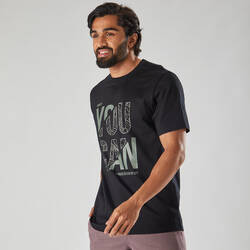 Men's Fitness T-Shirt 500 Essentials - Black Print