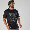 Men's T-Shirt For Gym 500-Black Print