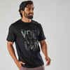 T-shirt Fitness Homme - 500 Essentials Imprimé noir