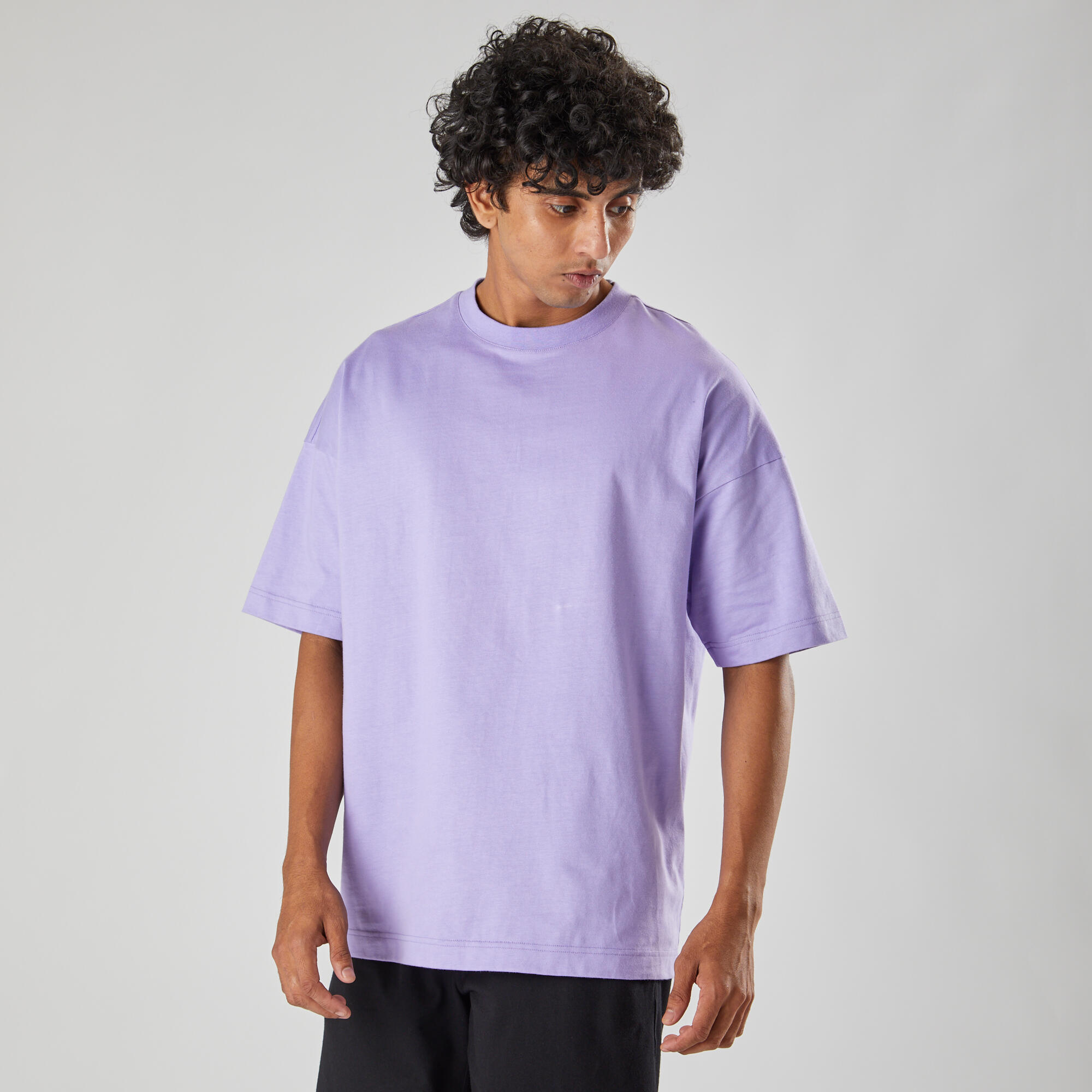 KLIEGOU Mens 100 Cotton Hipster Hip Hop Longline Crewneck T-Shirt Pre - Shrunk S