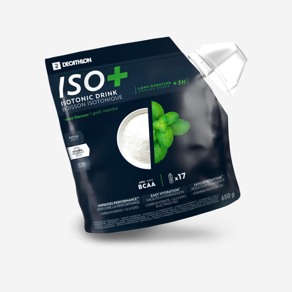 Isotonic drink powder for runs over 3 hours, mint flavour, ISO+ 650g