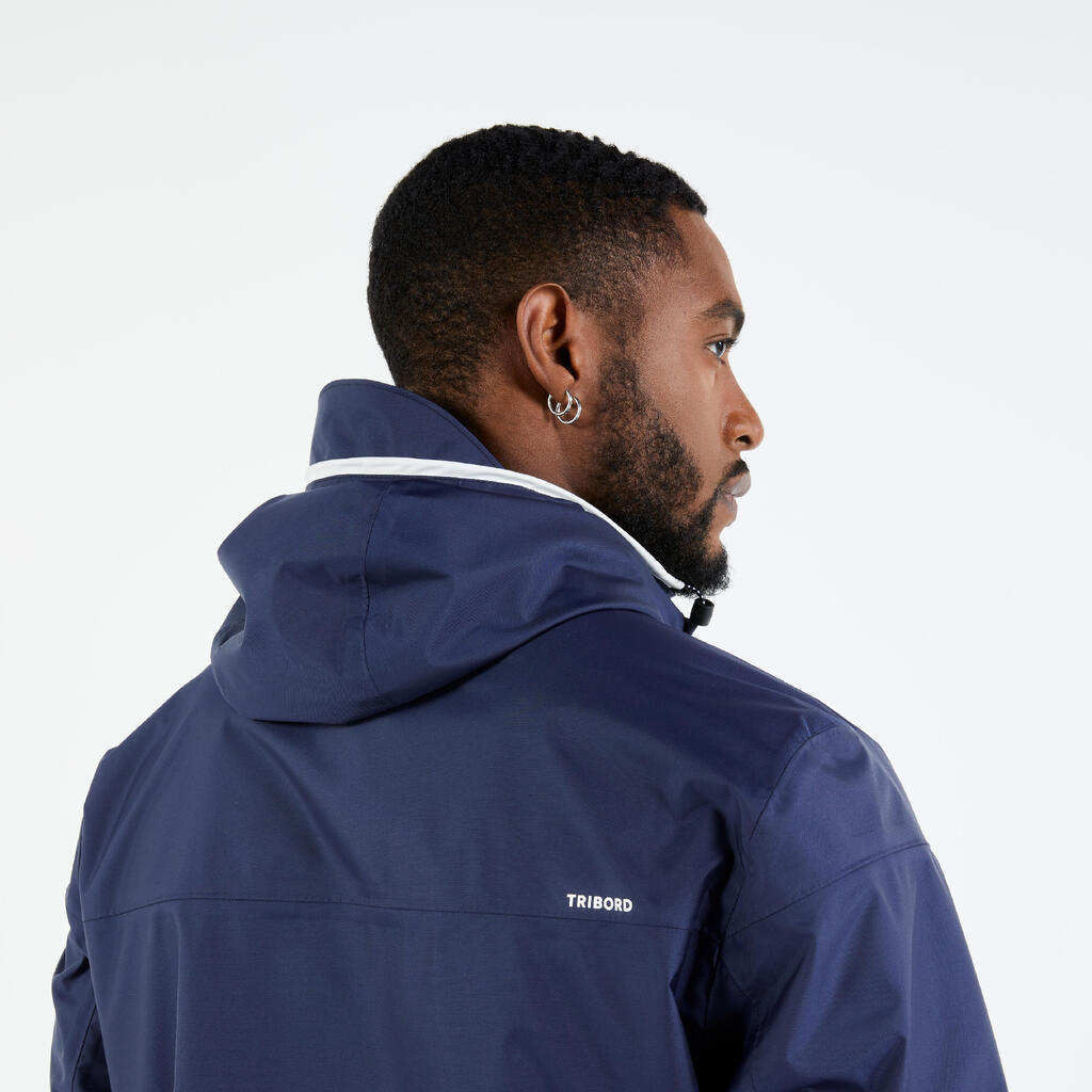 Waterproof sailing jacket - wet-weather windproof jacket SAILING 100 navy blue