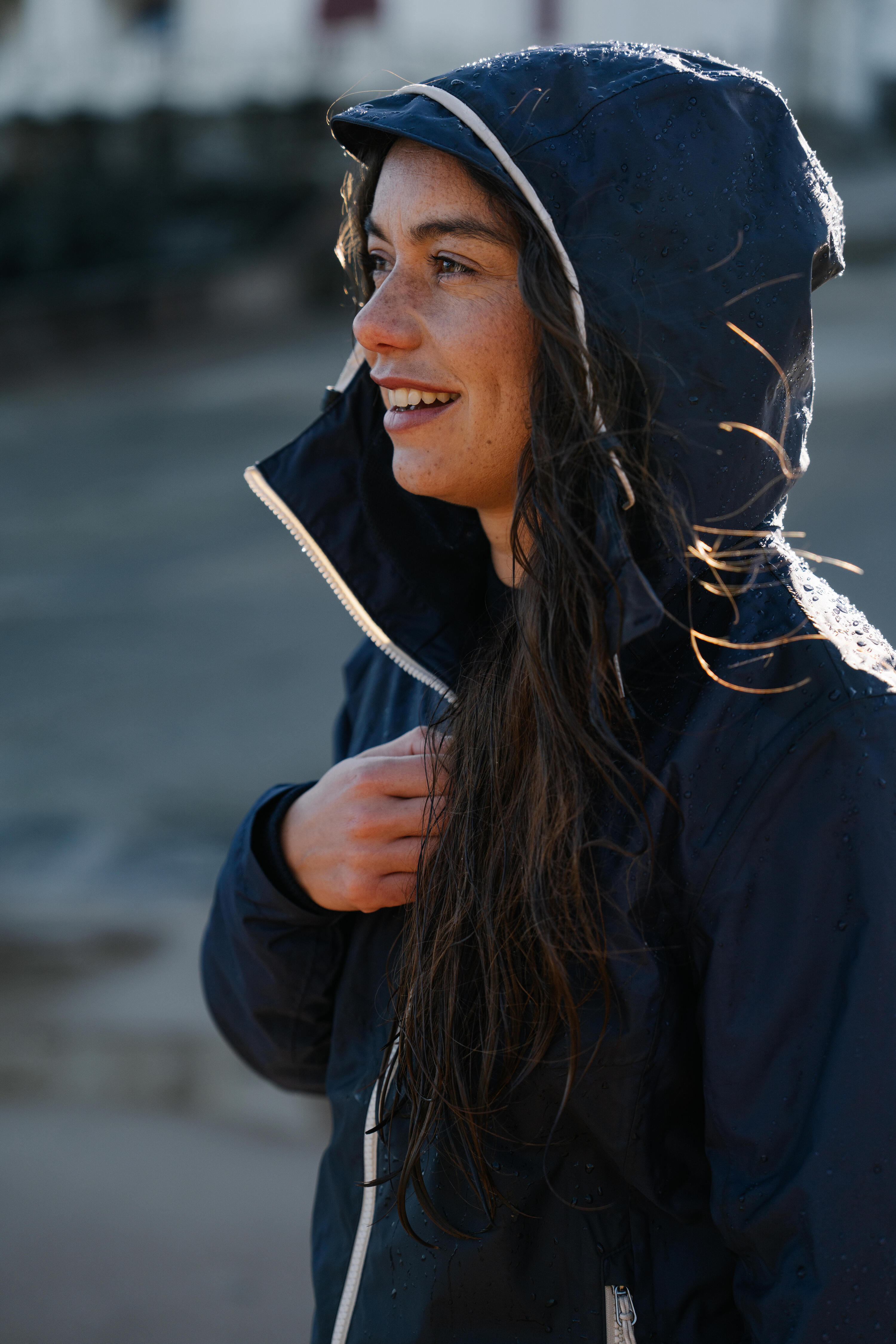 Gebraucht - Regenjacke Segeln Damen wasserdicht winddicht 100 marineblau 49/52