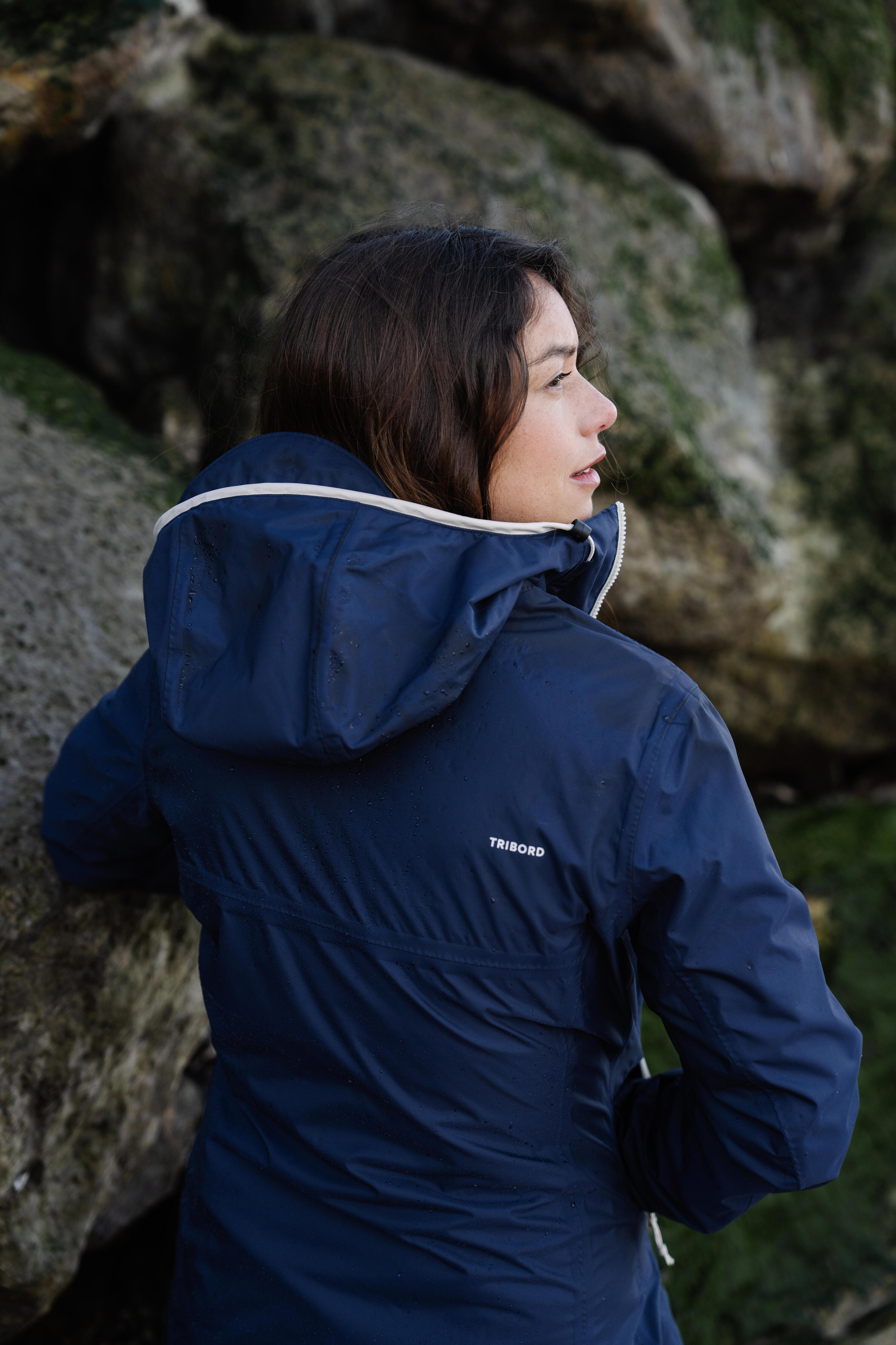 Gebraucht - Regenjacke Segeln Damen wasserdicht winddicht 100 marineblau 52/52