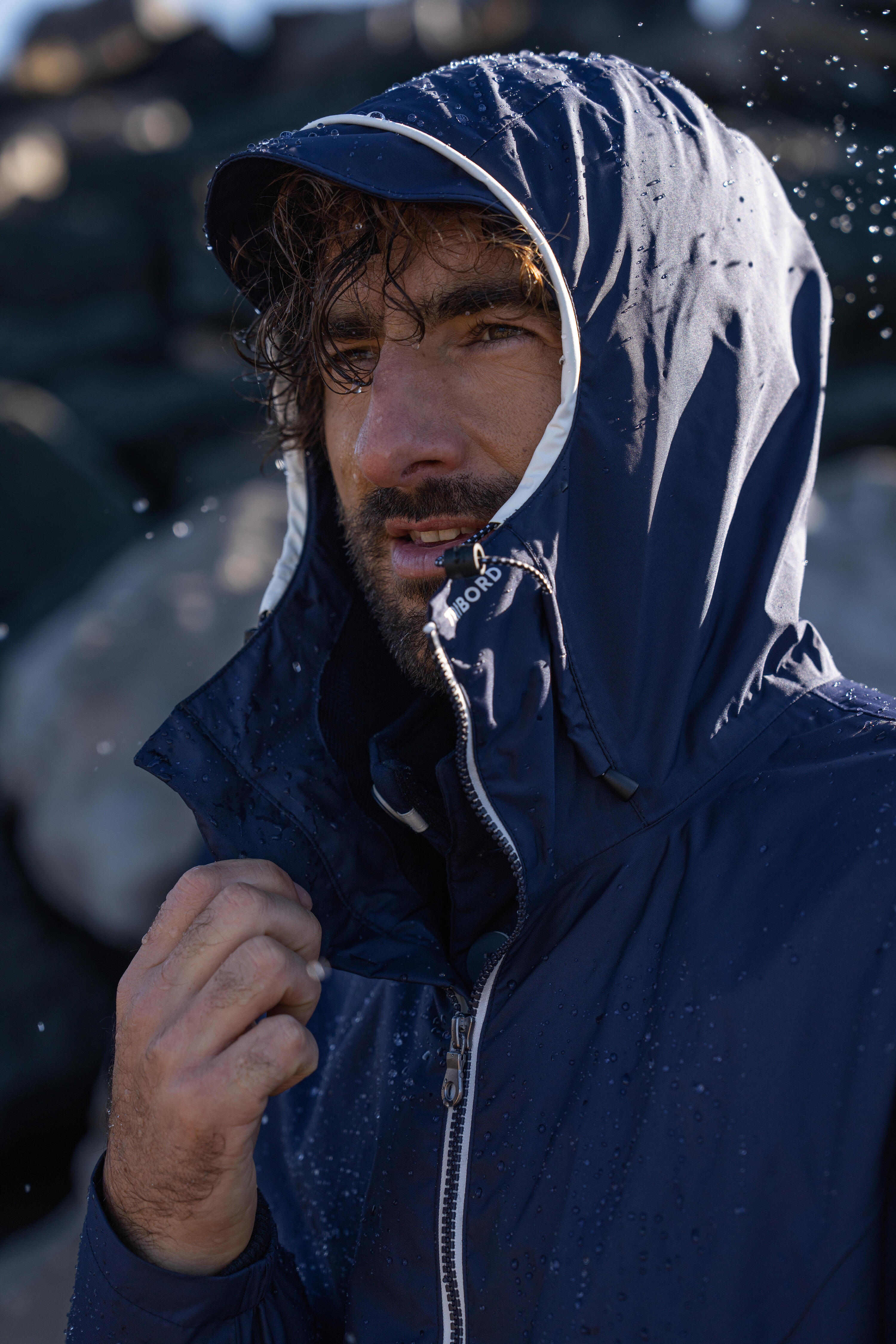 Waterproof sailing jacket - wet-weather windproof jacket SAILING 100 navy blue 14/14