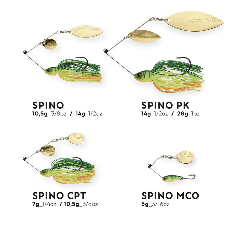 SPINNERBAIT SPINO CPT 7 G BLAUW CHARTREUSE