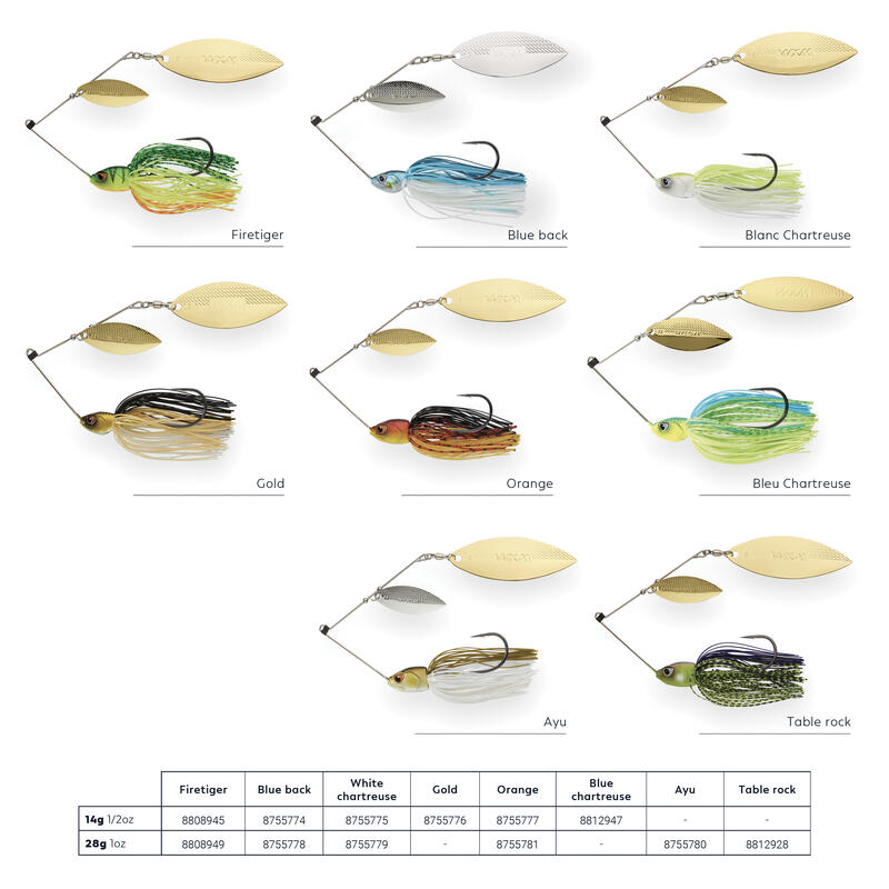 AMOSTRA SPINNERBAIT SPINO PK 14 G BRANCO CHARTREUSE