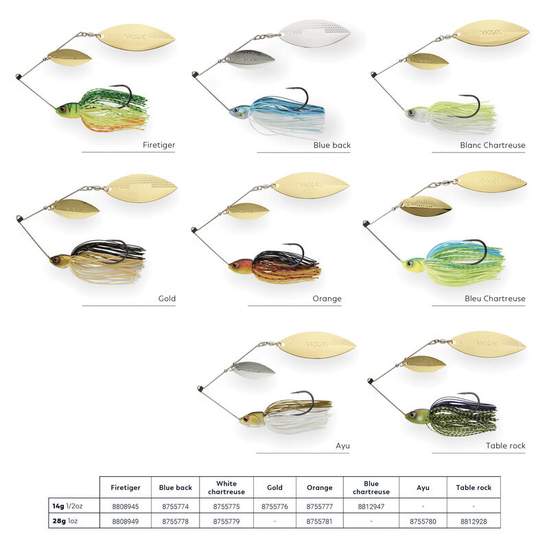 Nástraha spinnerbait Spino PK 14 g modrý hřbet