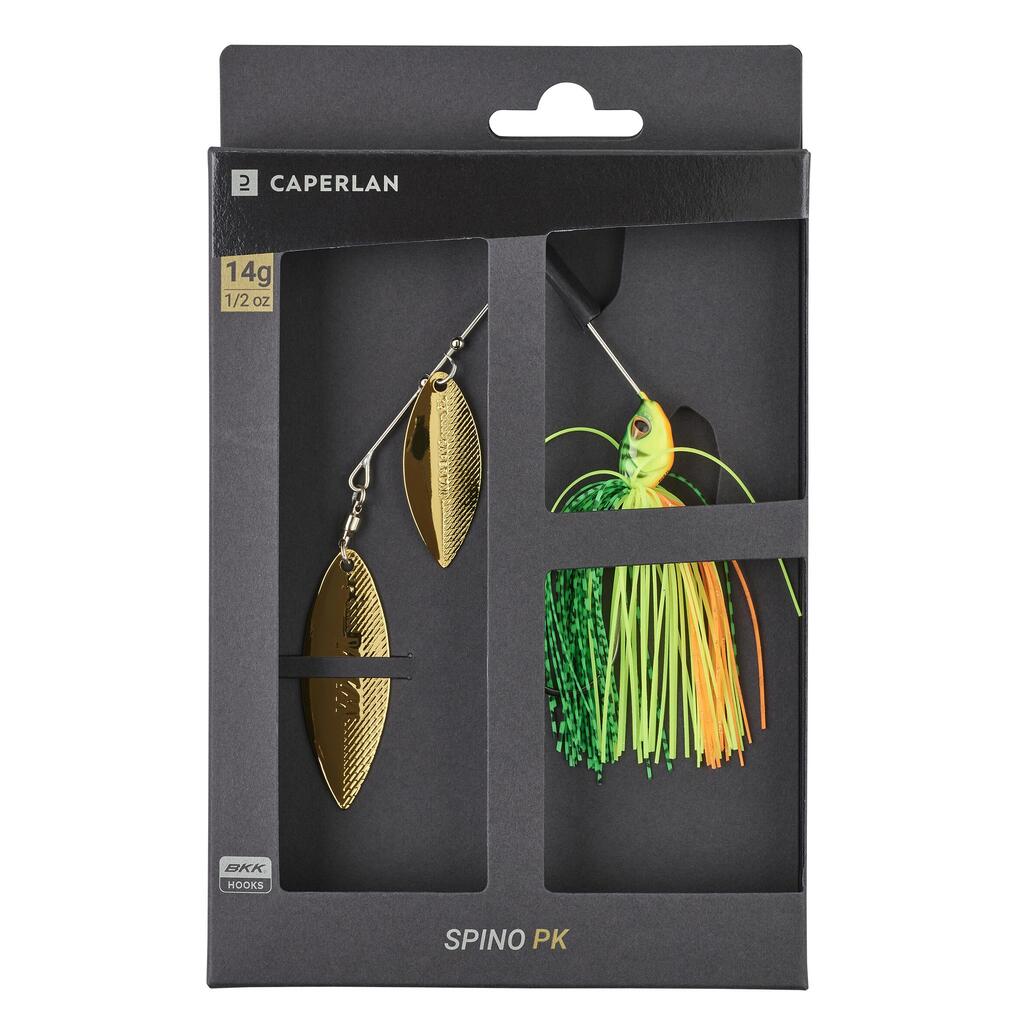 Nástraha spinnerbait Spino PK 14 g modrá/žltozelená