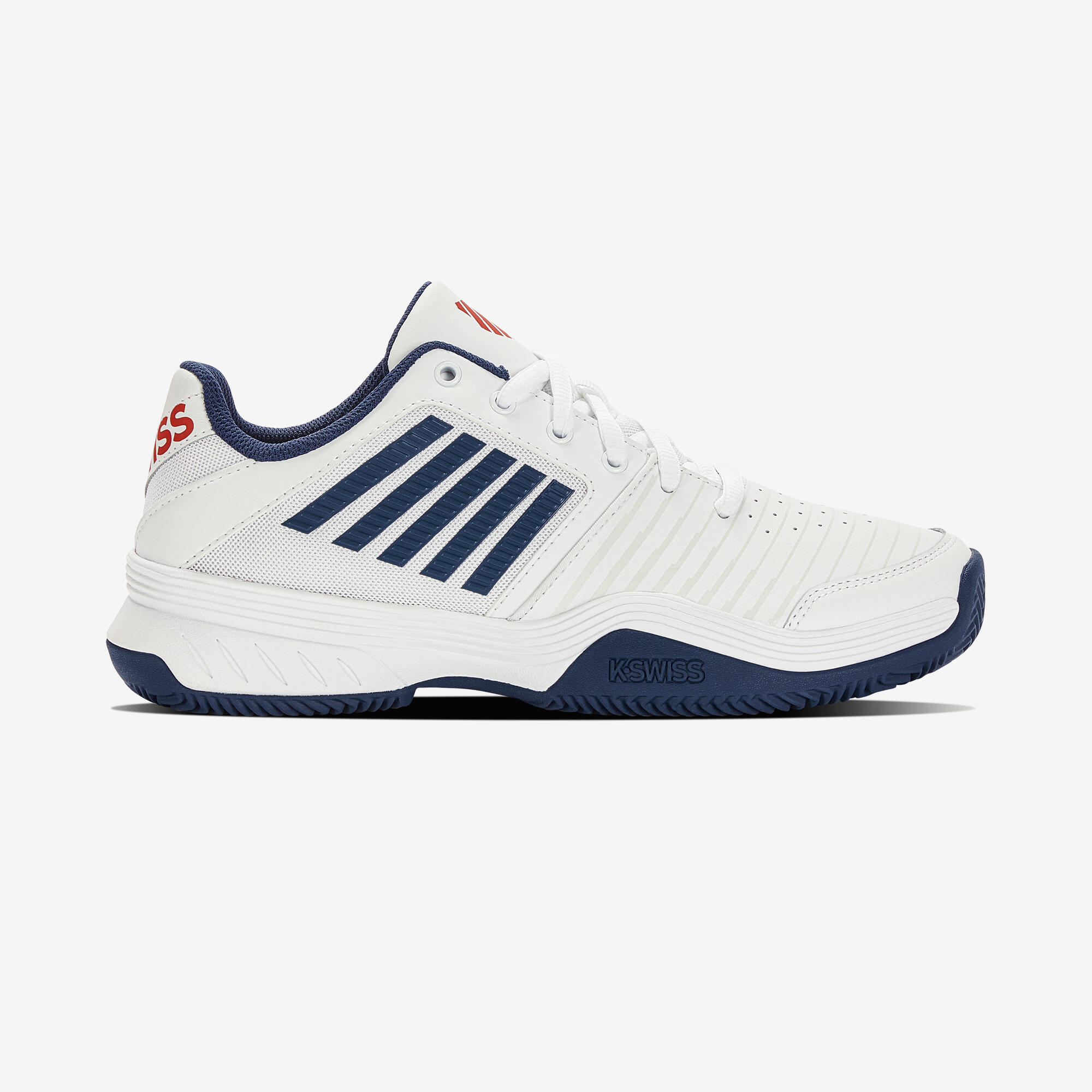 chaussures de tennis homme terre battue - kswiss court express blanc bleu - k-swiss