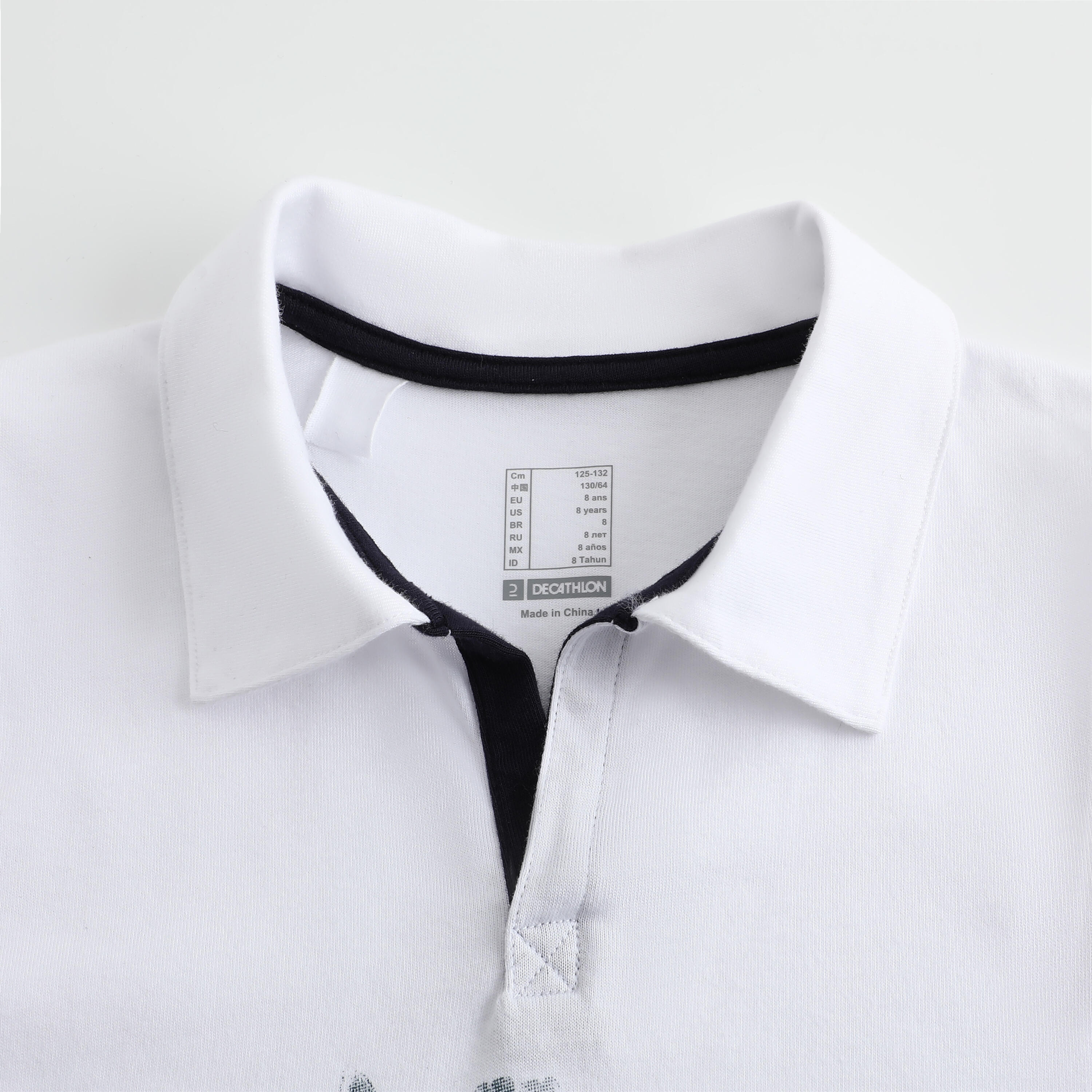 Kids' Short-Sleeved Horse Riding Polo Shirt 100 - White 4/6
