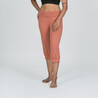 Women Yoga Cotton Pants Cropped - Brick