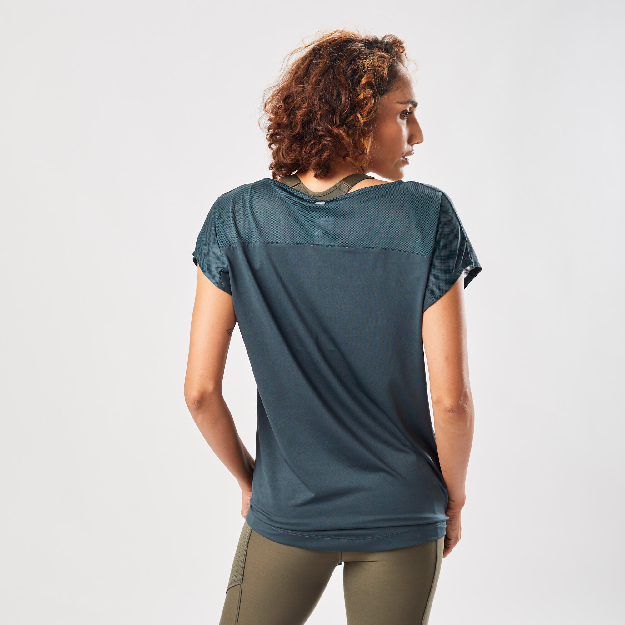 Buy Women Polyester Loose-Fit Gym T-Shirt - Bordeaux Online