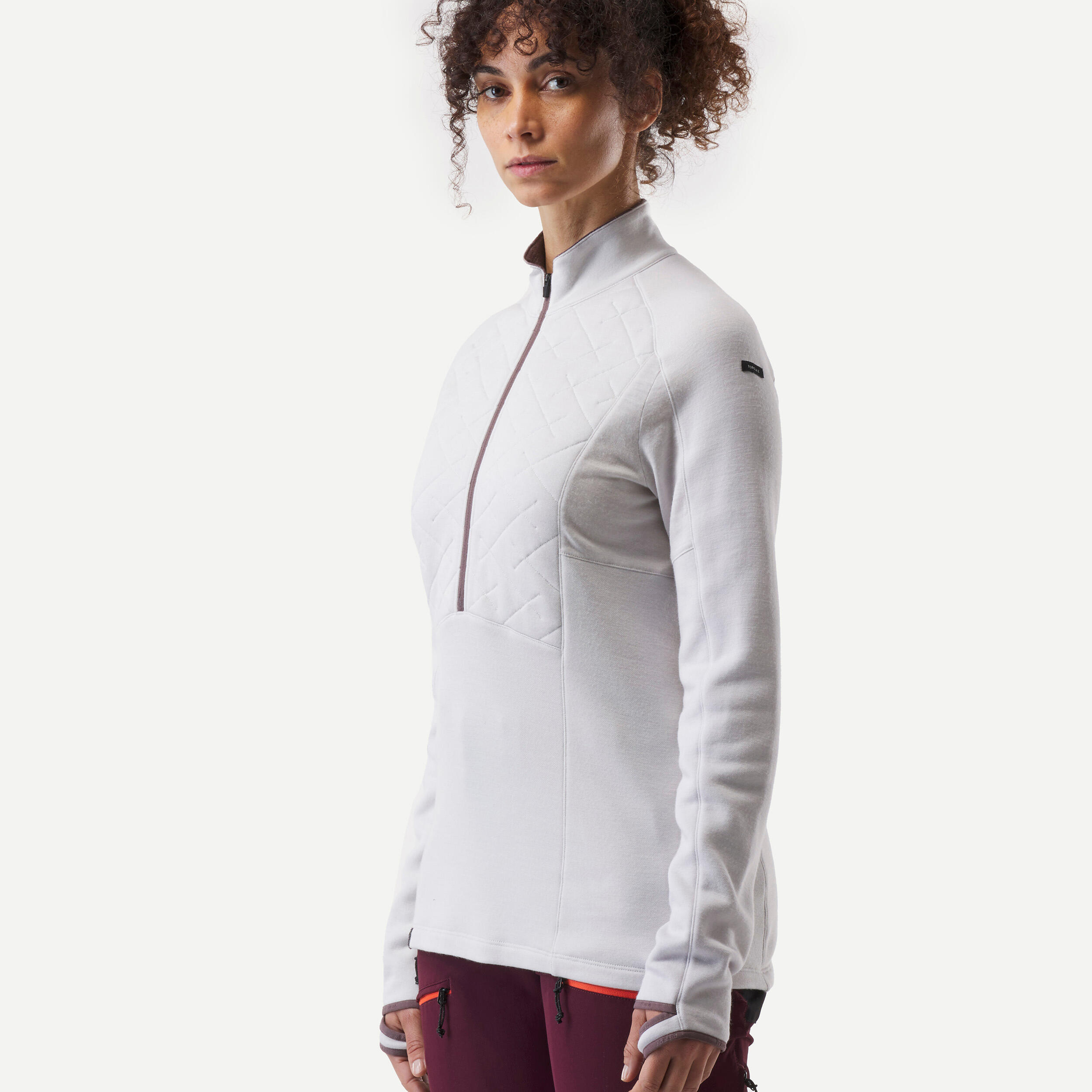 Long sleeve trekking t-shirt in merino wool - MT900 -Women's