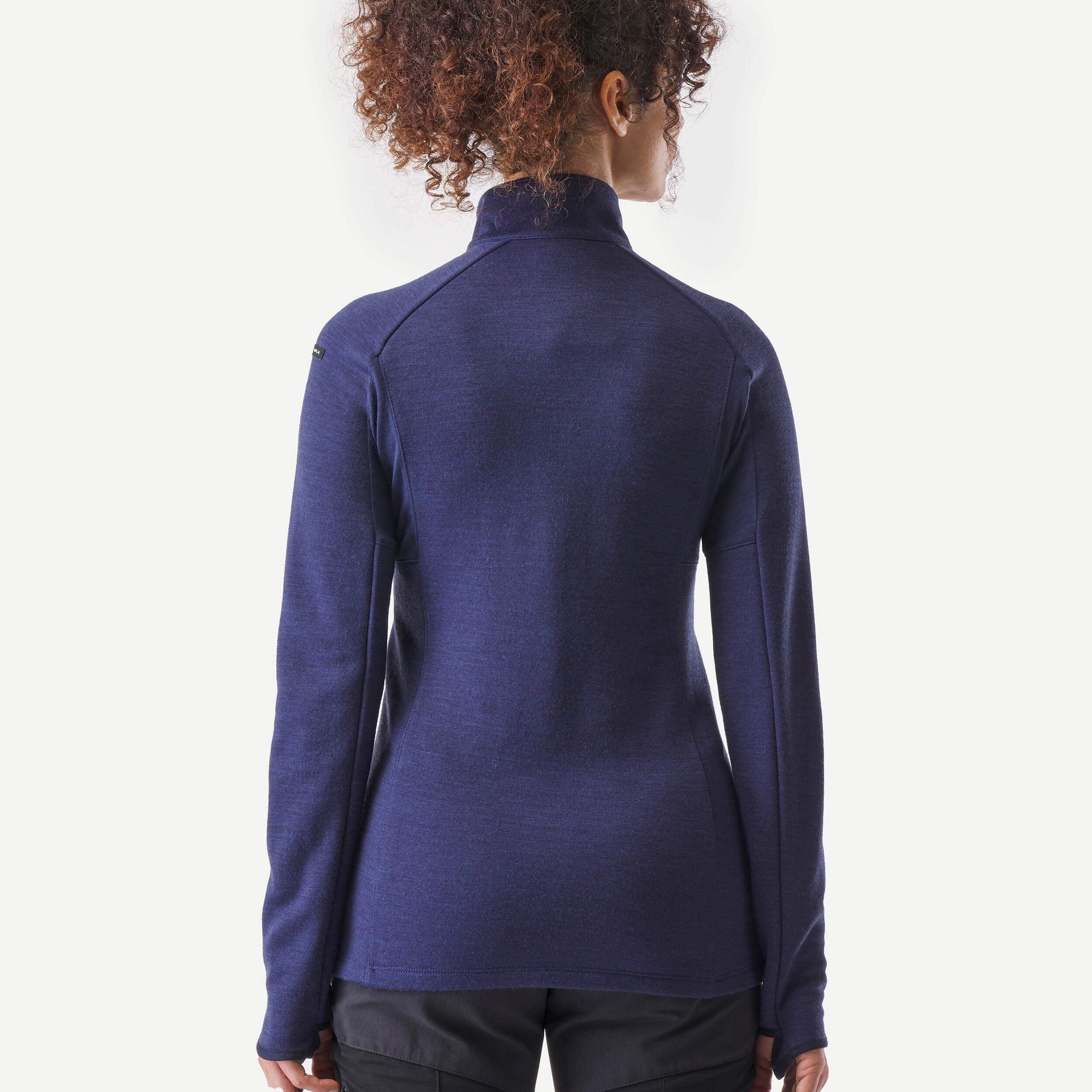 Women's Long-Sleeved Merino T-Shirt - Trek 900 Blue - FORCLAZ