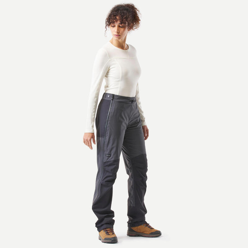 Regenbroek voor bergtrekking dames 20.000 mm H2O MT900 zwart