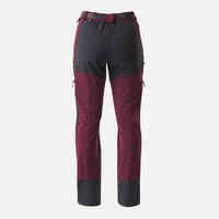 Women's Mountain Trekking Water-Repellent Trousers MT900 - maroon