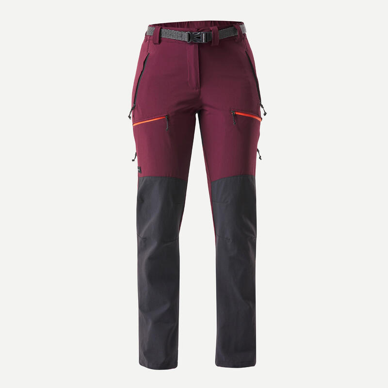 Pantalon Hidrofob trekking la munte MT900 Bordo Damă 