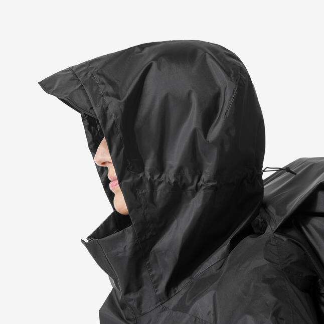 Hiking rain poncho MT500 60L Black FORCLAZ Decathlon