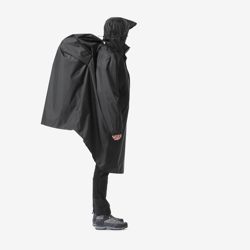Hiking rain poncho - MT500  - 60L - Black