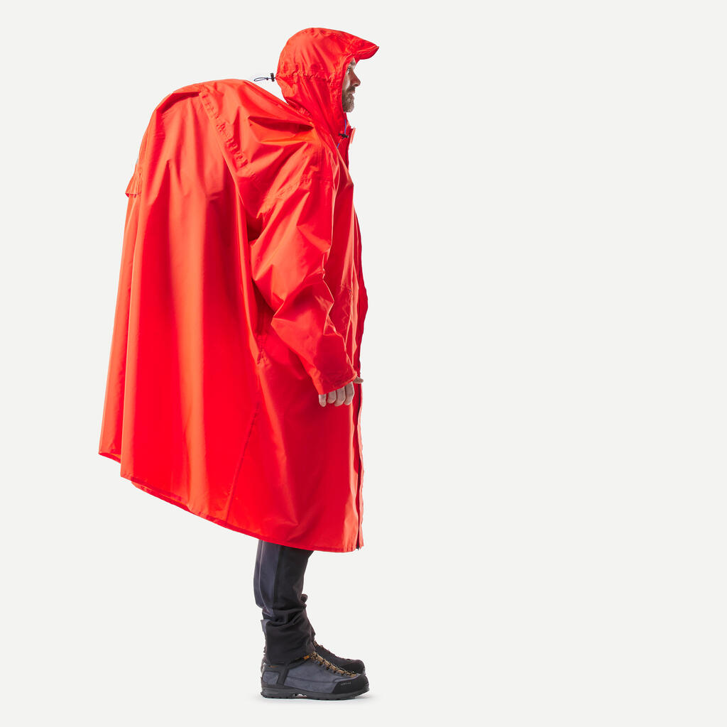 Hiking rain poncho - MT900 - 75L - Red - L/XL