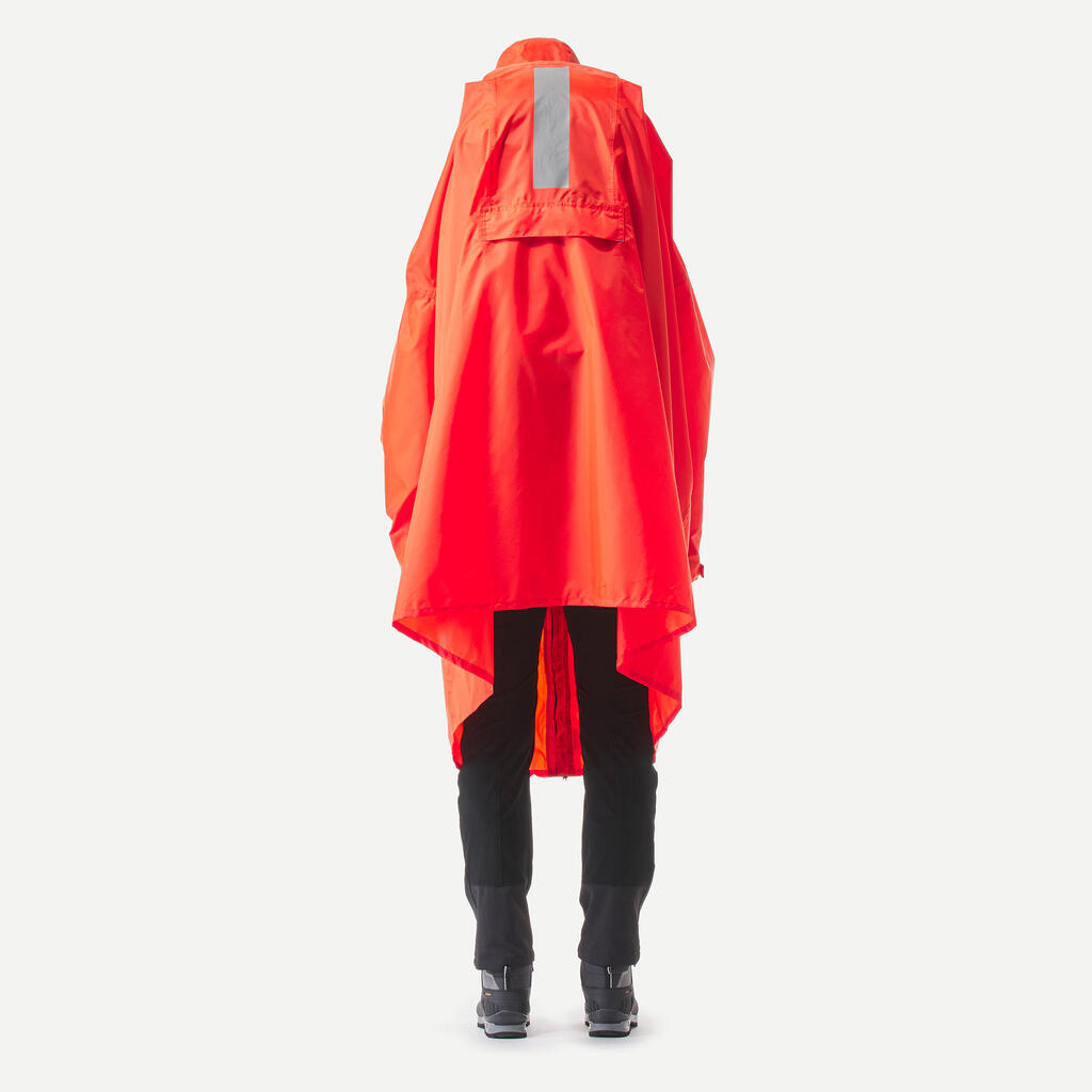 Poncho pluie de randonnée - FORCLAZ 75 rouge Taille S/M