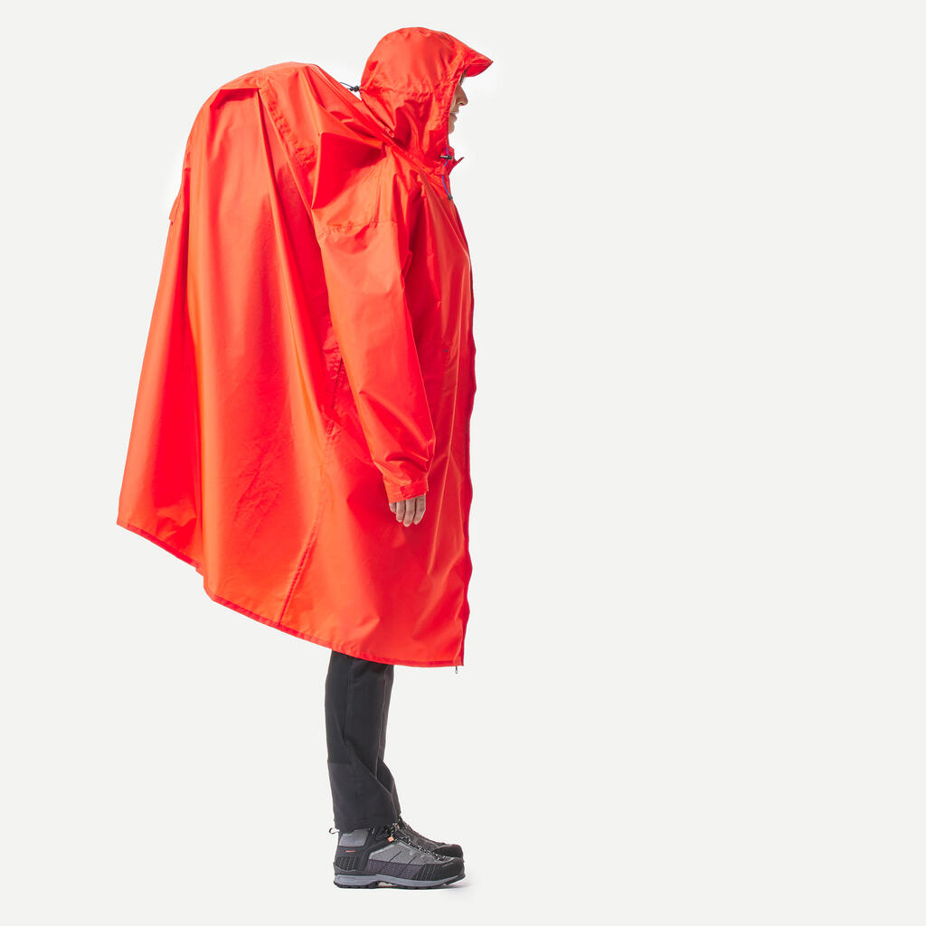 Hiking rain poncho - MT900 - 75L - Red - L/XL