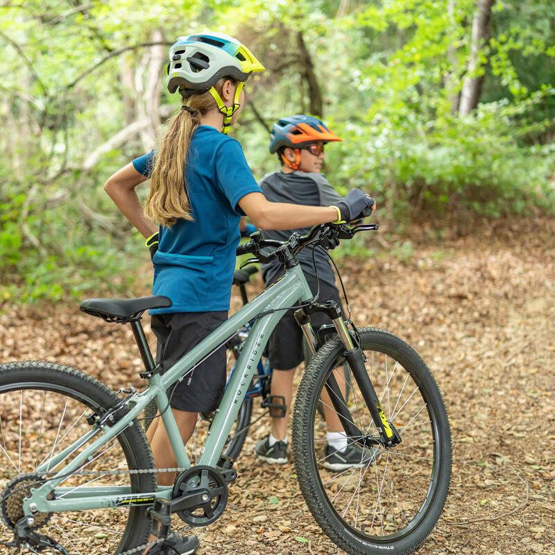 Fietsshirt met korte mouwen voor kinderen 100 blauw 7-13 jaar