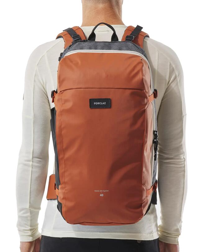 Travel Backpack 40 L - Travel 500 ORGANIZER Orange