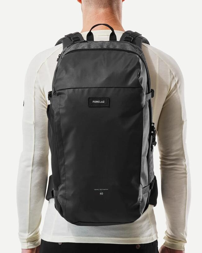Zaino viaggio TRAVEL 500 ORGANIZER 40 litri nero | Bagaglio a mano