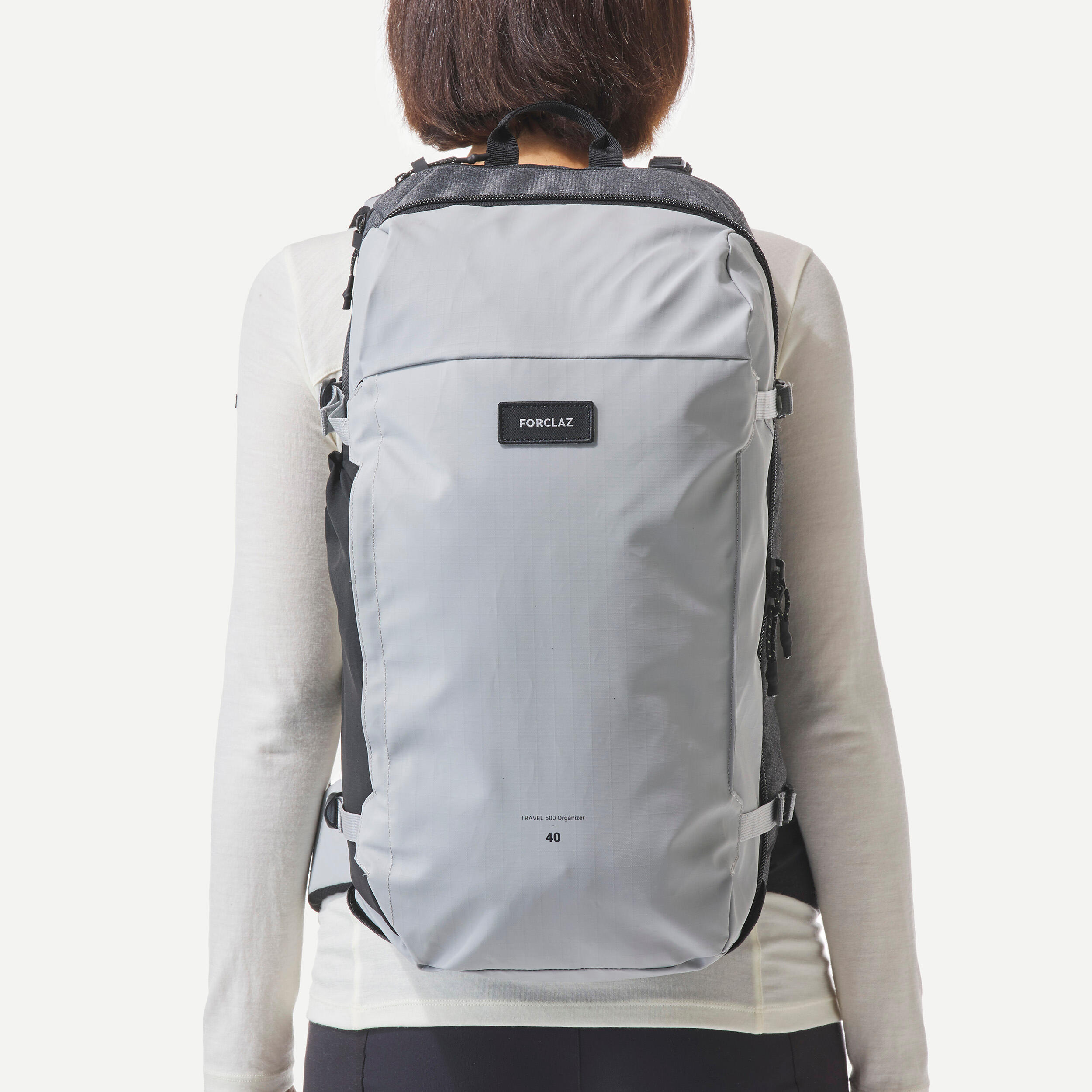 Hiking backpack 40 L, Travel 500 Organiser - Grey - Decathlon