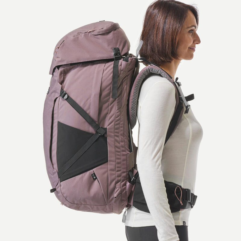 uitdrukking Abnormaal muis Backpack dames travel 900 | 60L+6L | kofferopening | FORCLAZ | Decathlon.nl