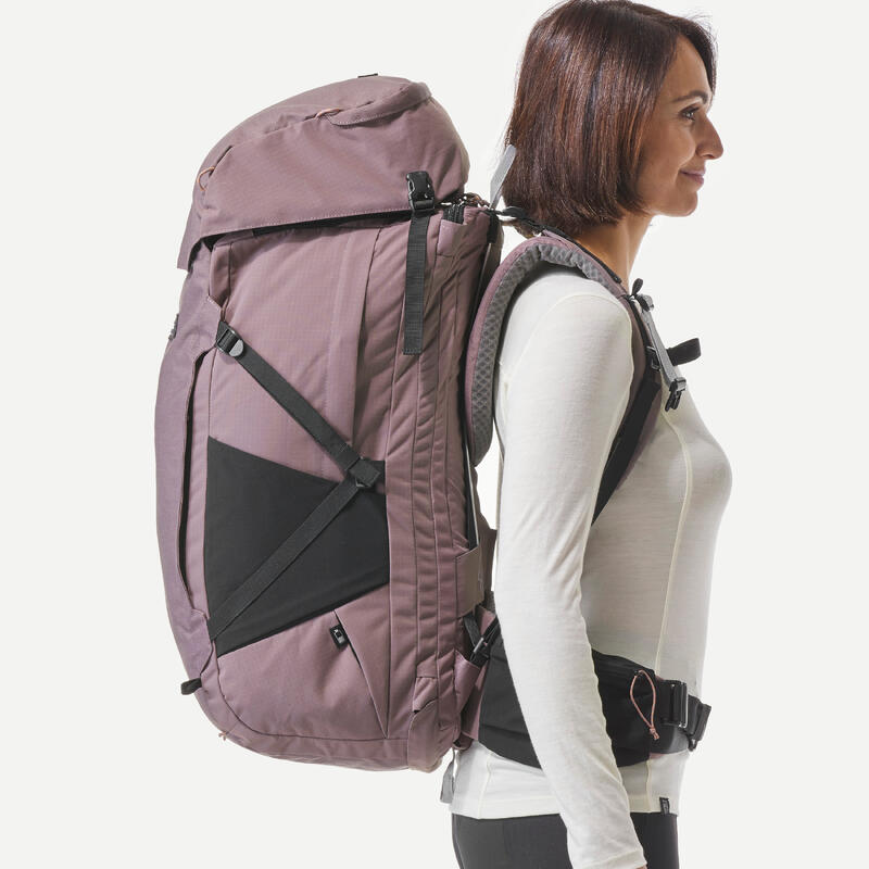 Mochila de viagem e trekking abertura tipo mala 60 + 6 L Mulher - Travel 900