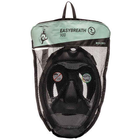 Underwater snorkelling mask Easybreath 900 > age 10 Black