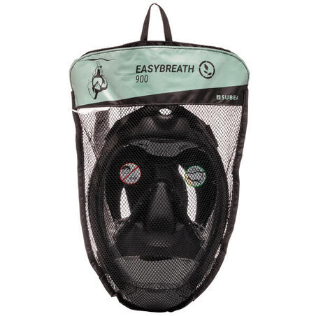 Маска Easybreath 900 для снорклінгу для дорослих чорна 
