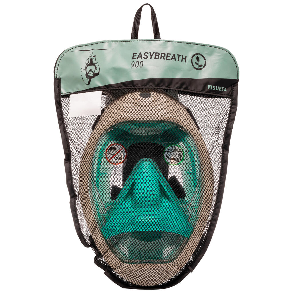 Suaugusiųjų nardymo kaukė „Easybreath 900“, juoda