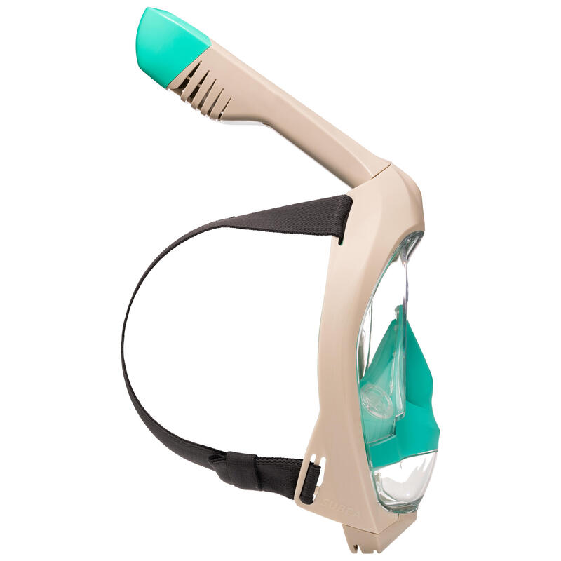 Snorkelmasker voor volwassenen Easybreath 900 beige/groen