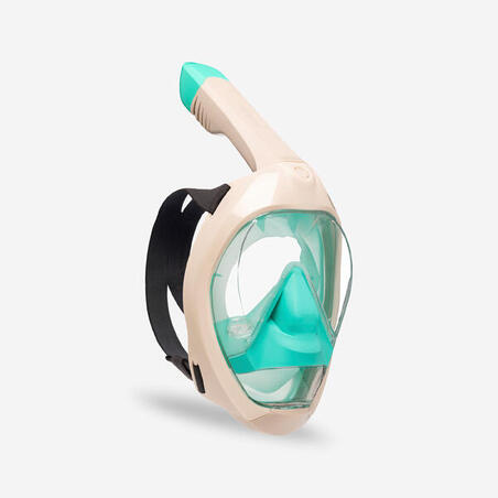 Snorkelmask - Easybreath 900 - Vuxen beige/grön