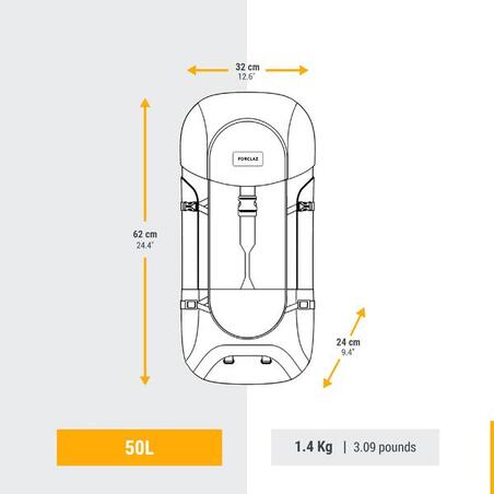 Рюкзак для путешествий на 50 л, ручная кладь - Forclaz 50