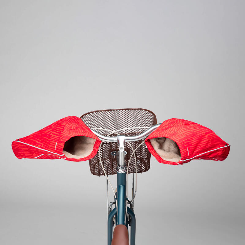 Afneembare handwarmers in warme en waterdichte stof voor op de fiets 900