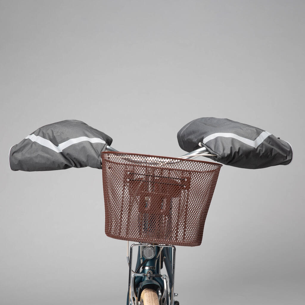 Lisice za gradski bicikl 940 tople, vodootporne i odvojive sive