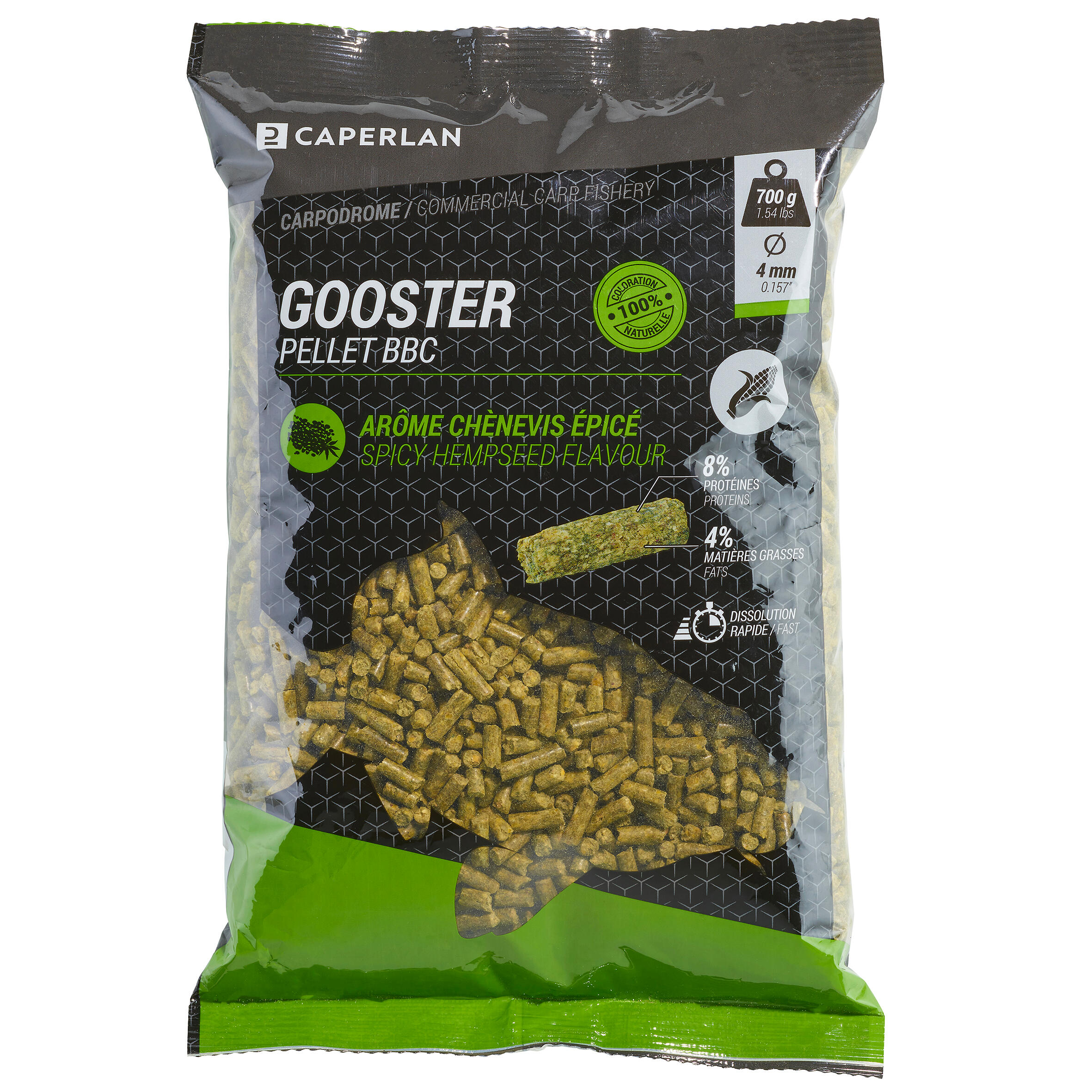 GOOSTER PELLET BABY CORN HEMPSEED SPICY 4MM 0.7KG FOR STILL CARP FISHING 3/3